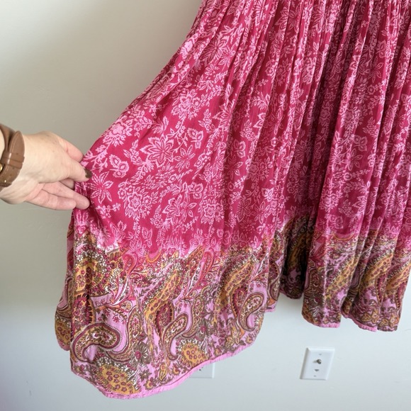 House Dress Cottage Women XL Pink Floral Lounge Peasant Porch Comfort VTG - Picture 4 of 9